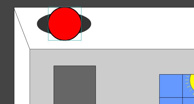 This image shows the problem of the ball object overlapping the backgtround and ruining the hole effect.